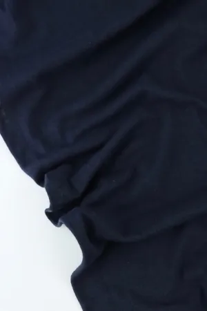 3YD 18IN REMNANT; Navy Lightweight Cotton Spandex Jersey