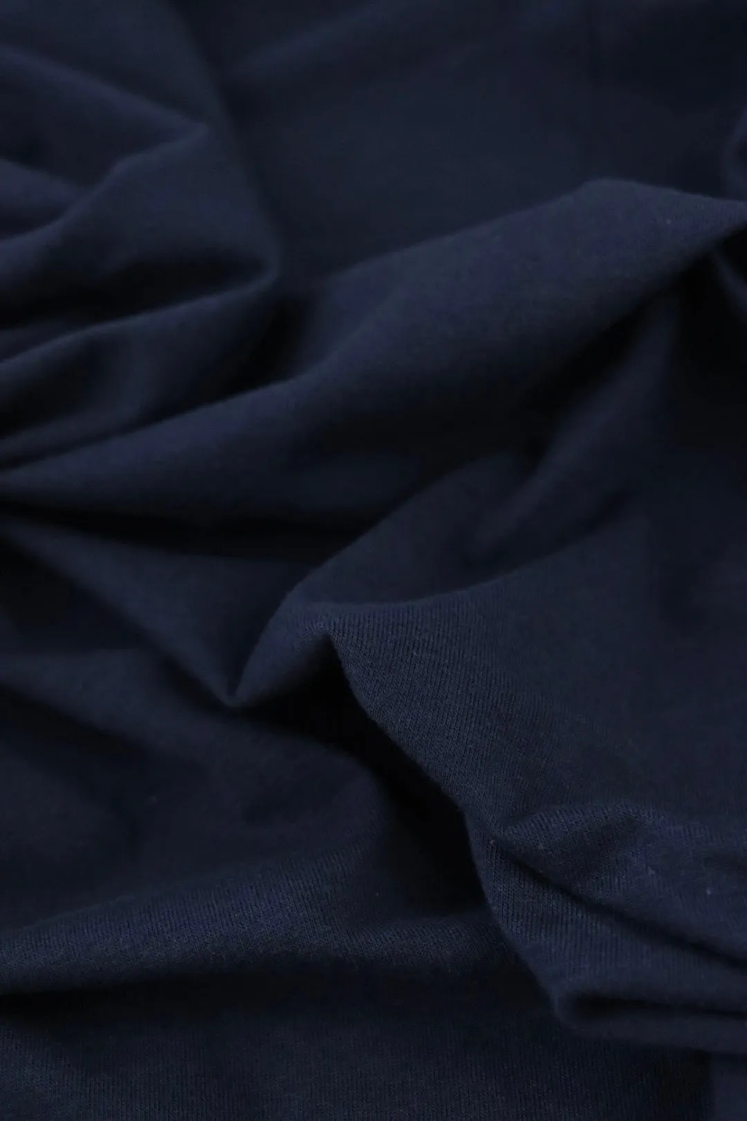 3YD 18IN REMNANT; Navy Lightweight Cotton Spandex Jersey