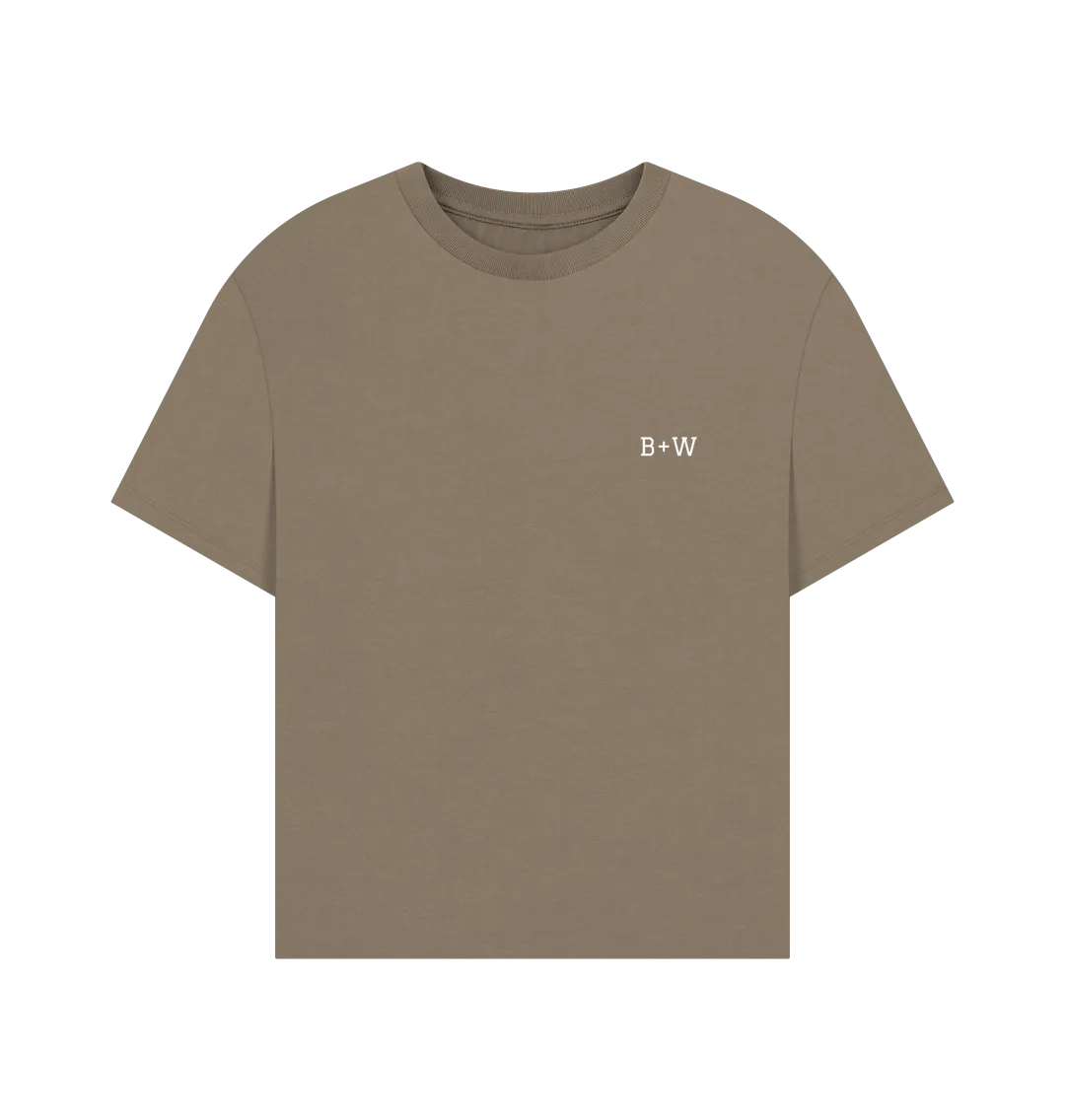 B W Oversized Tee (White Lettering)
