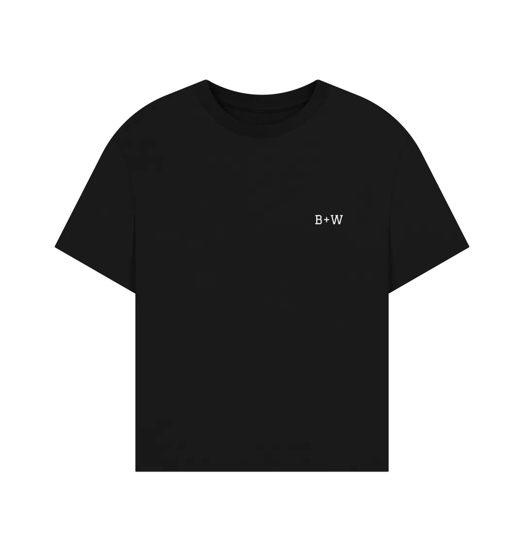 B W Oversized Tee (White Lettering)