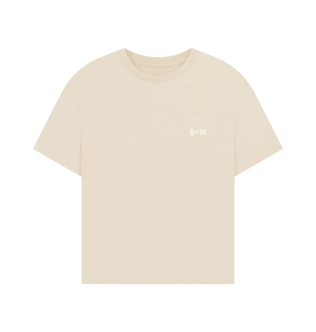 B W Oversized Tee (White Lettering)