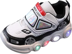 Baby Toddler Kids Light Up Flash Platform Chunky Heel Shoes Baby Infant Boys Girls Cute Adorable Casual Sneakers