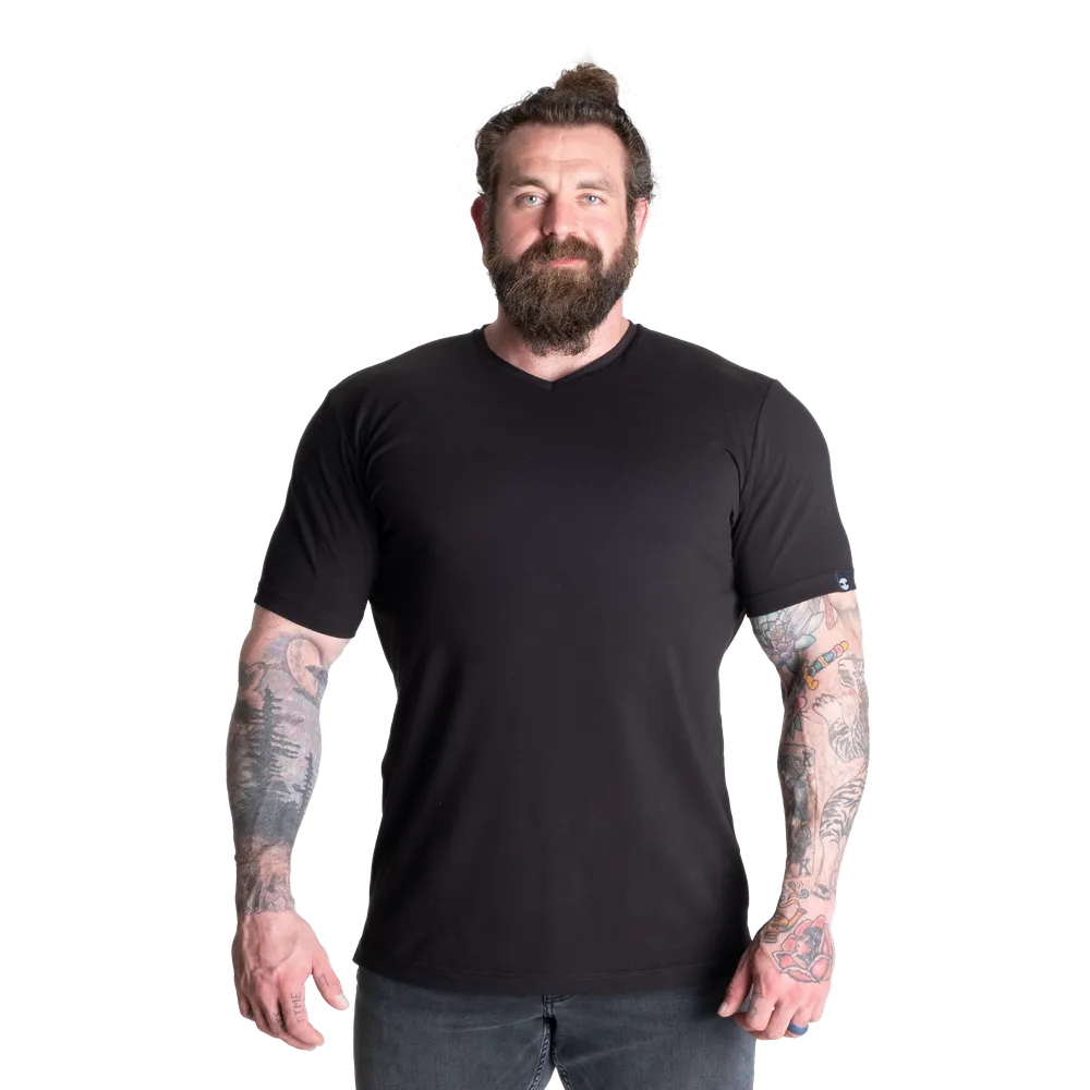 BETTER BODIES V-Neck Tapered Tee (Black) - ملابس رياضية