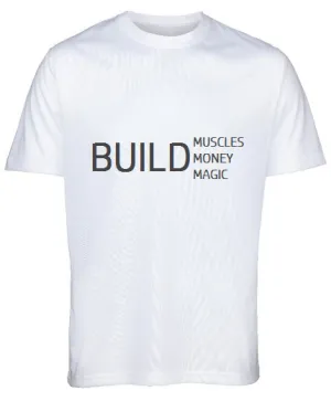 ''BUILD M'S'' on white T-Shirt by Lere's
