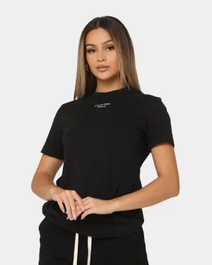 Calvin Klein Women's Stacked Logo Modern Straight T-Shirt Ck Black