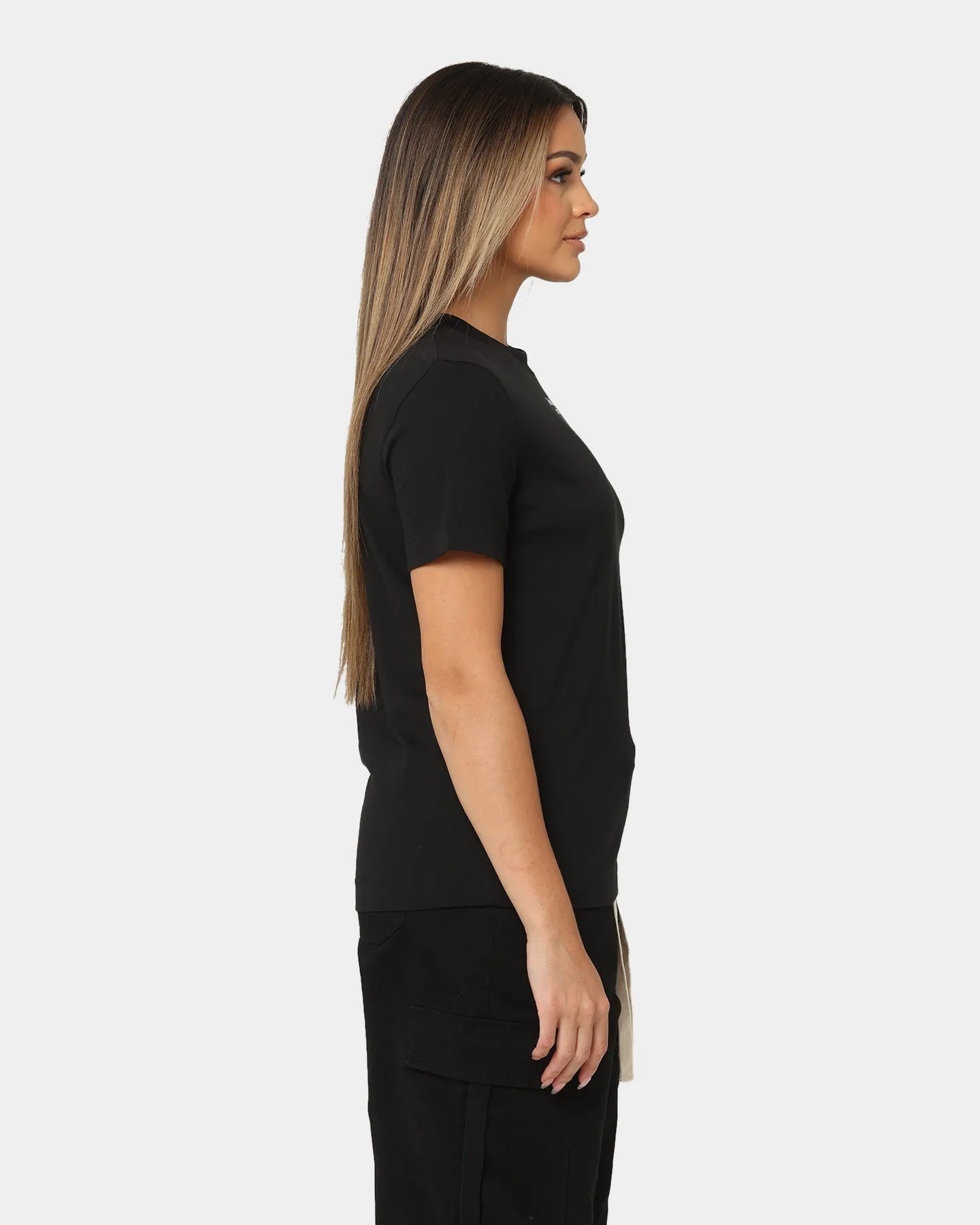 Calvin Klein Women's Stacked Logo Modern Straight T-Shirt Ck Black