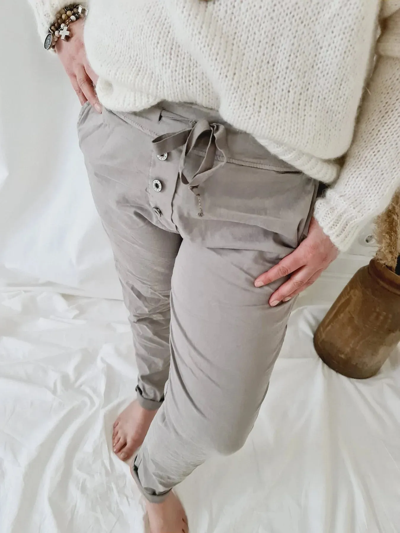 Casual Tencel Jogger Jean (Sand)