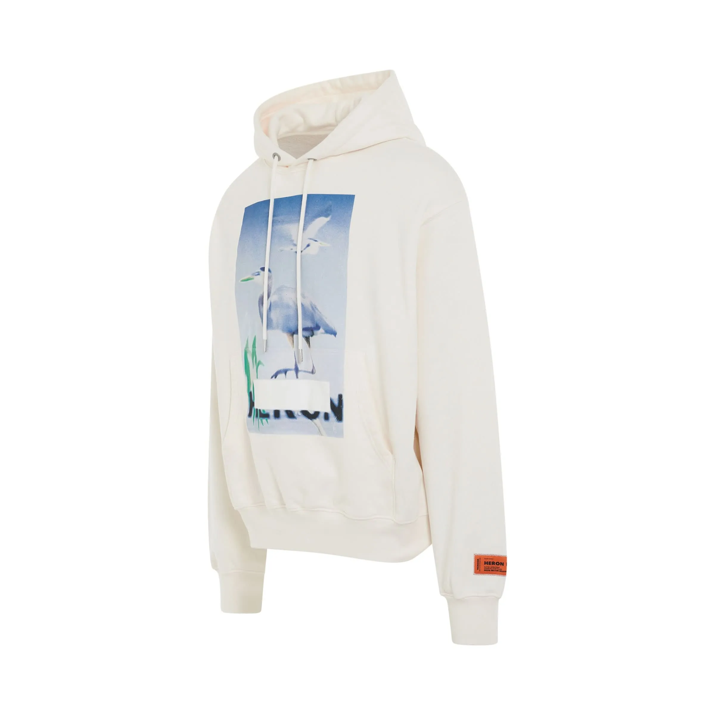 Censored Heron Hoodie in White/Light Blue