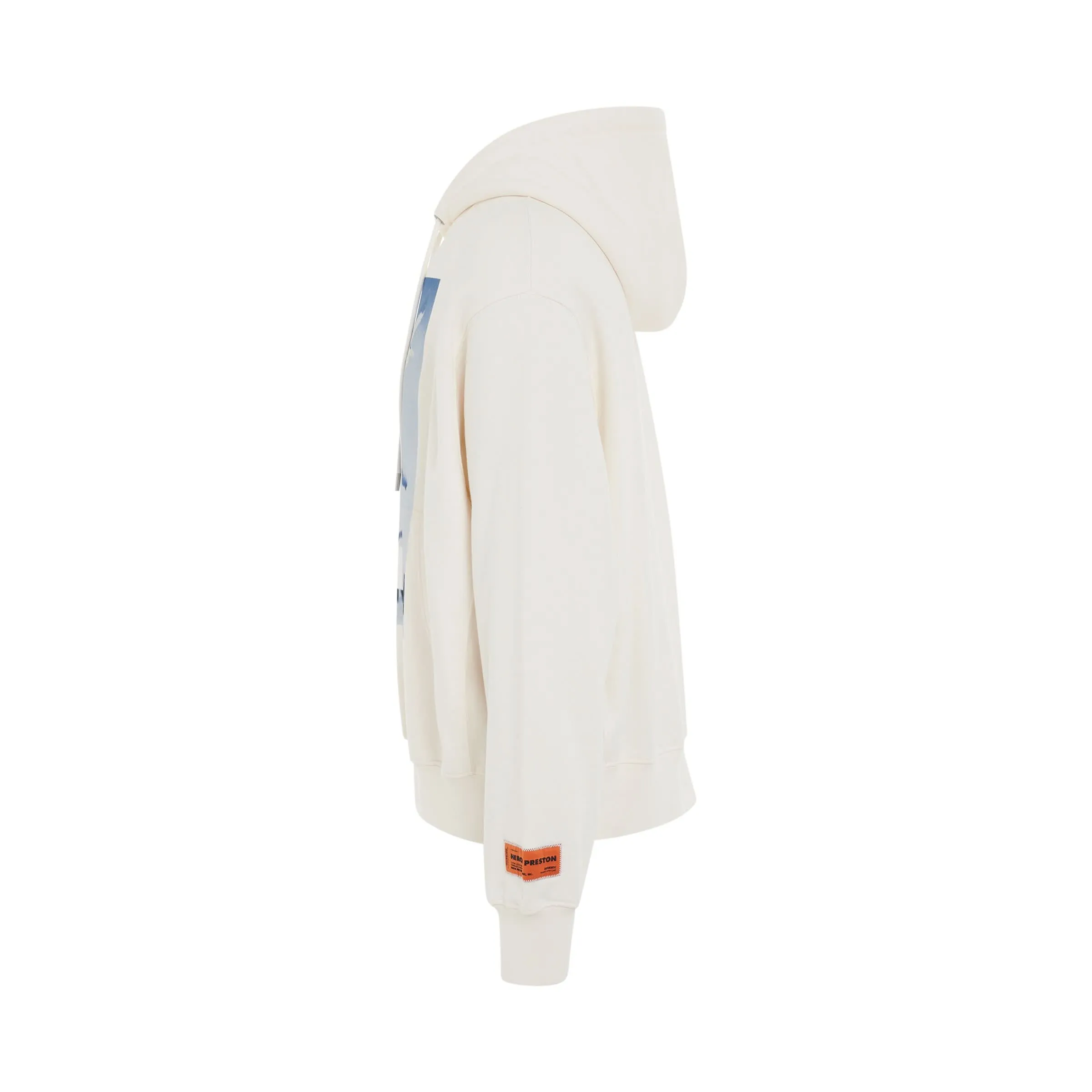 Censored Heron Hoodie in White/Light Blue