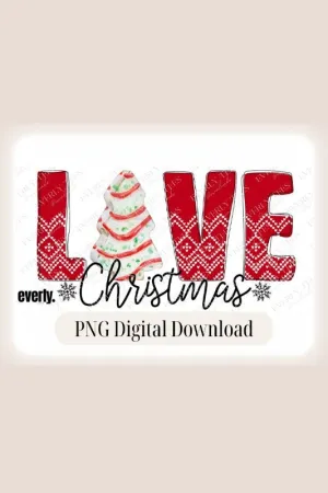 Christmas Love with Tree Cookie Cake PNG Sublimation Design
