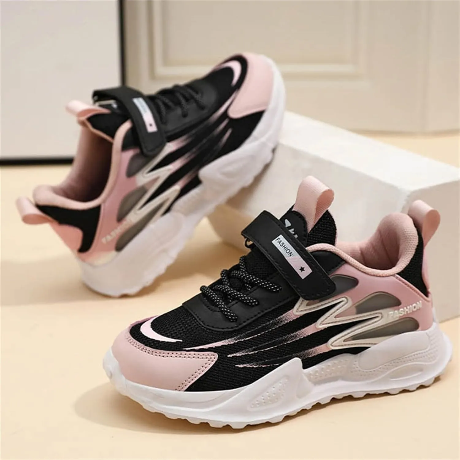 Chunky Platform Sneakers for Toddler Kids Memory Foam Dad Shoes for Boys Girls Lace-Up Running Slip On Fashion Sneakers