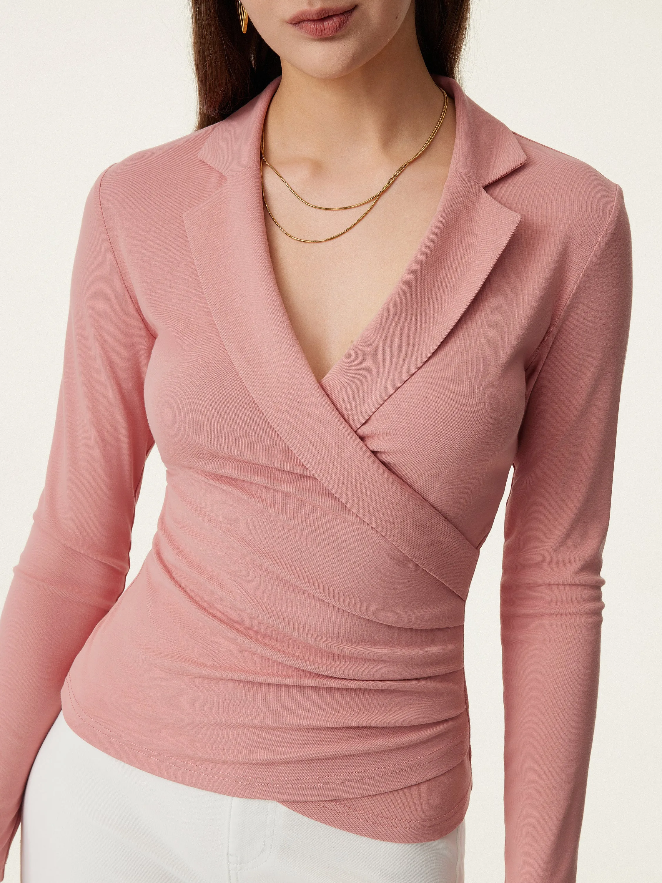 Collar Wrap Lightweight Top