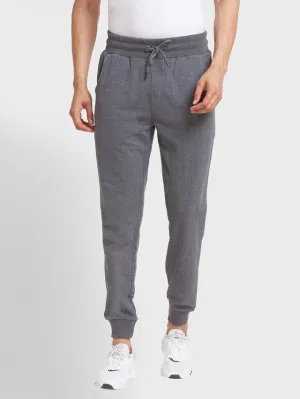 Colorplus Men Grey Solid Jogger Fit Cotton Blend Joggers