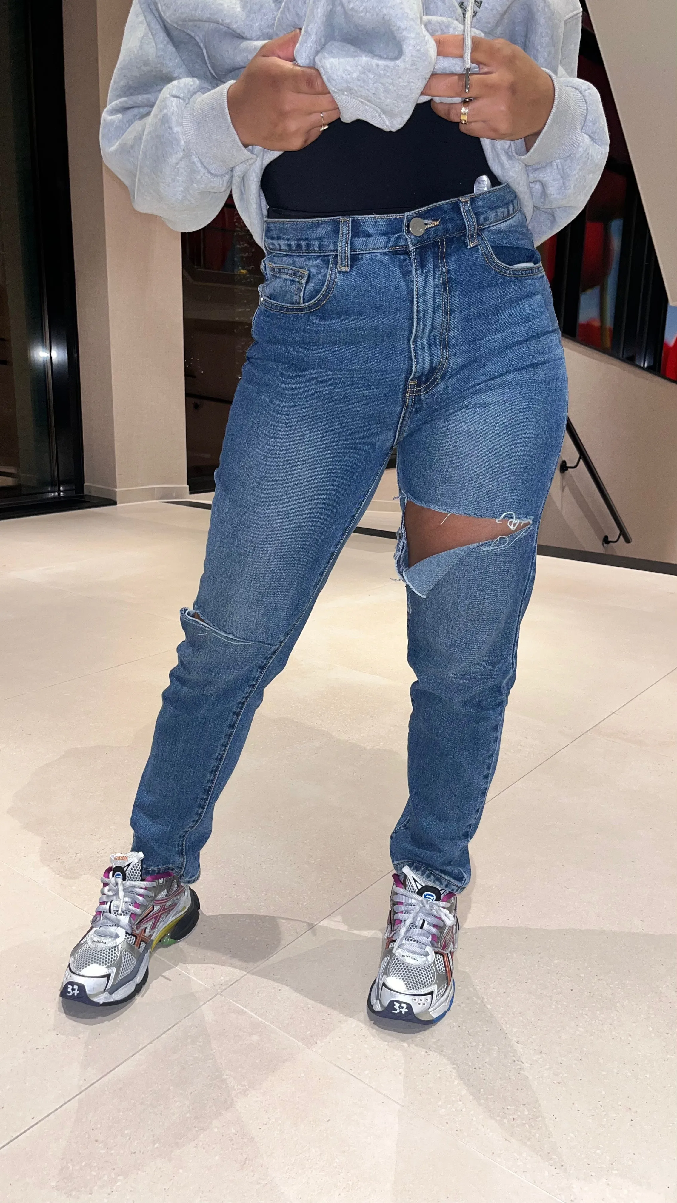 Distressed Mom Jeans