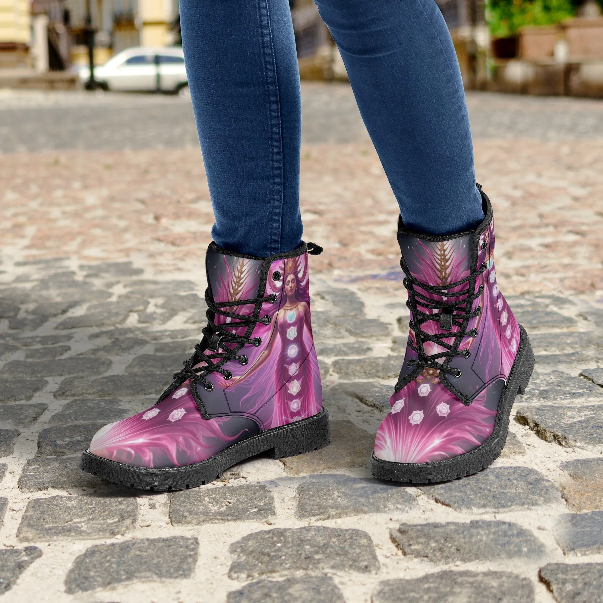 Ethereal Chakra Lady Trendy Leather Boots