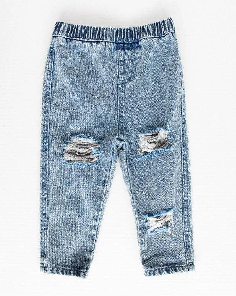 Frankie Distressed Denim Jeans - Light Wash
