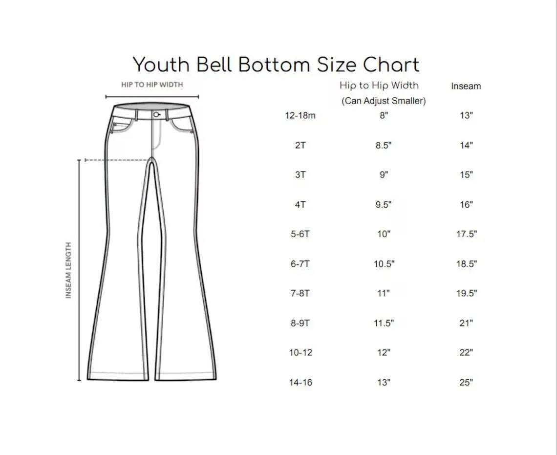 Girls Bell Bottom Jeans, Brown Jeans