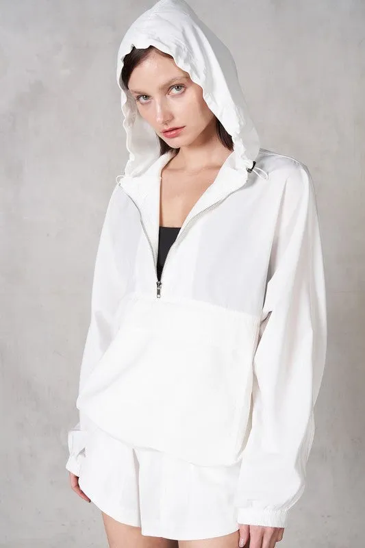 Half Zipper Hoodie Top