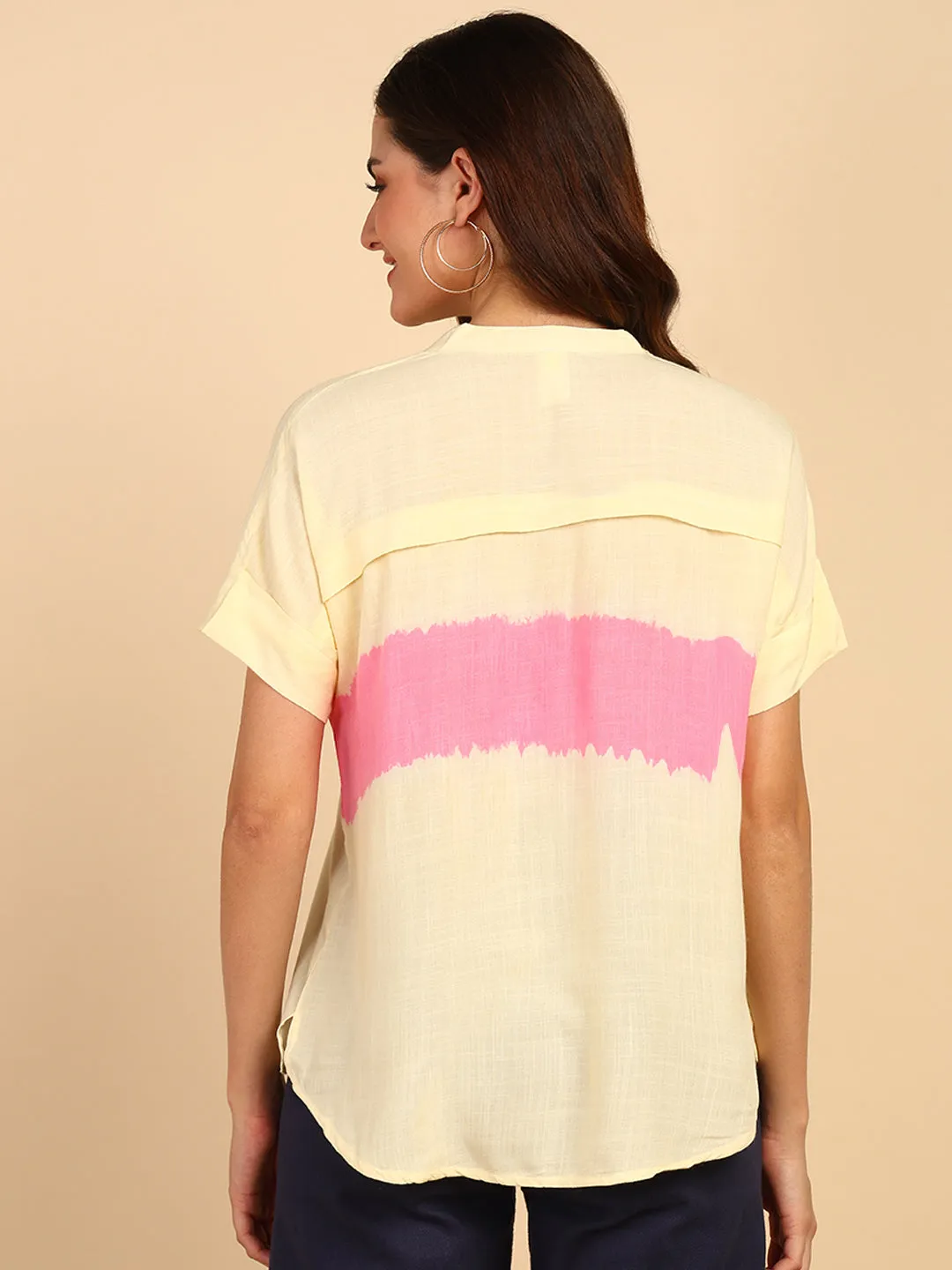 Hand Tie Dyed Peach Top for Women