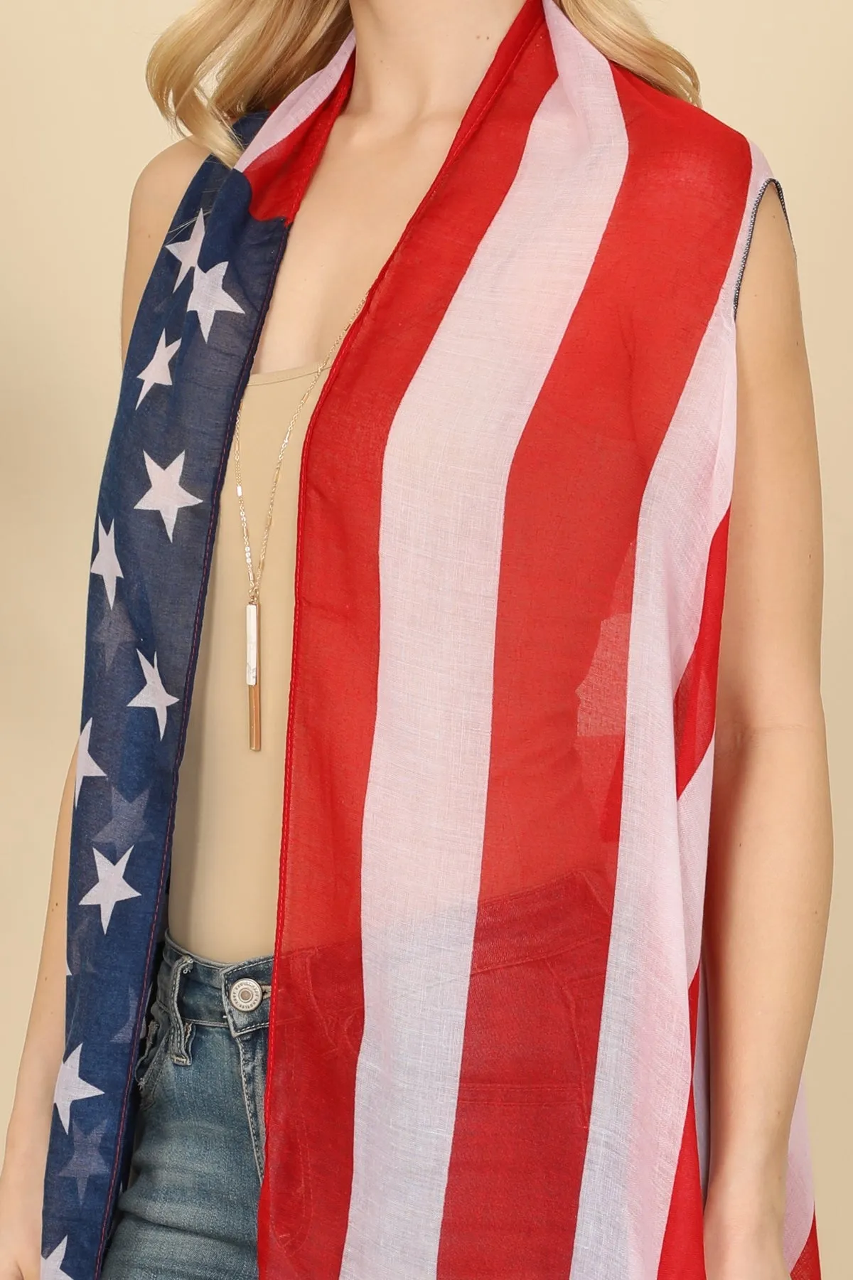 HDF2837 - USA ACCENT KIMONO VEST