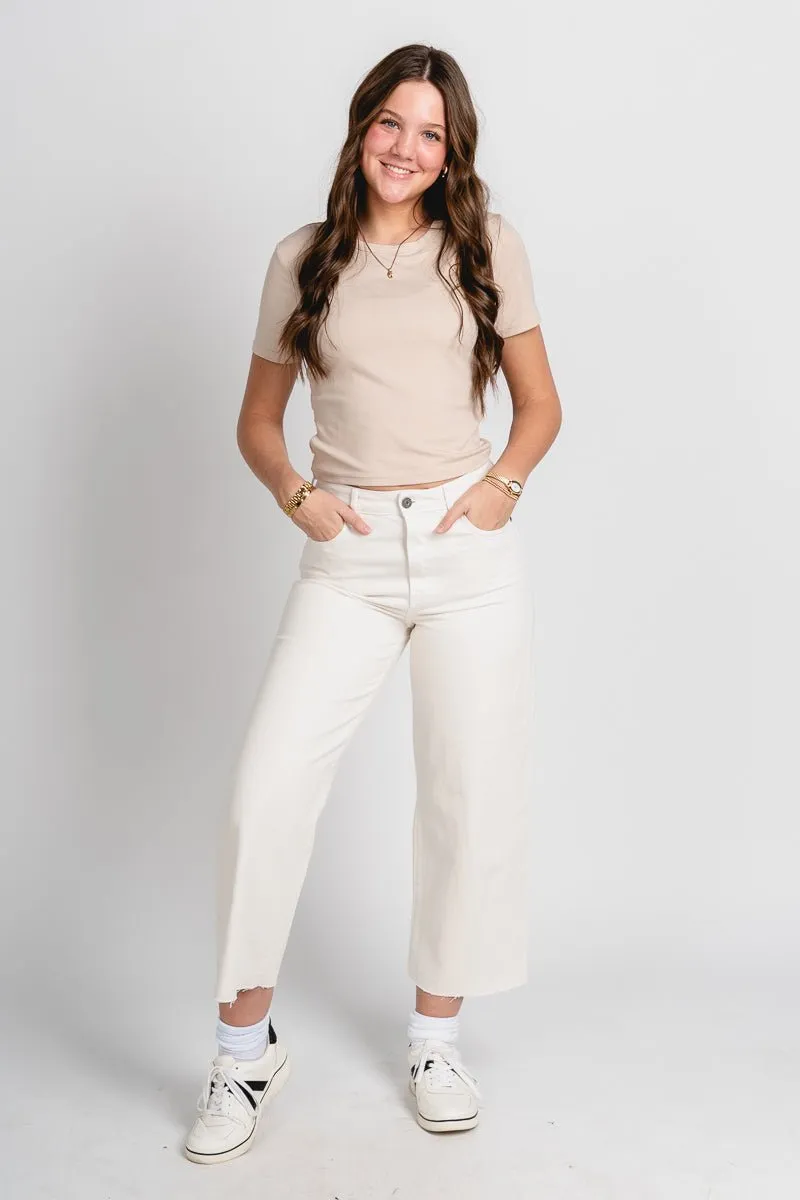 Hidden Nori high rise wide leg jeans sea salt