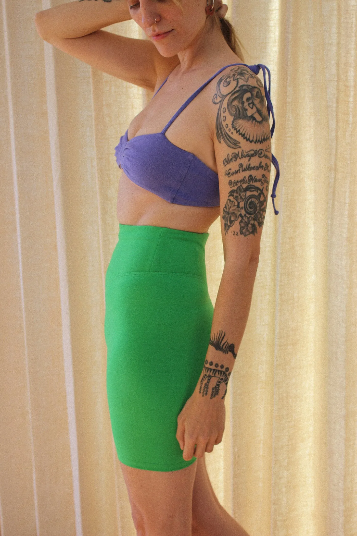 HIGH RISE BIKER, LIME GREEN