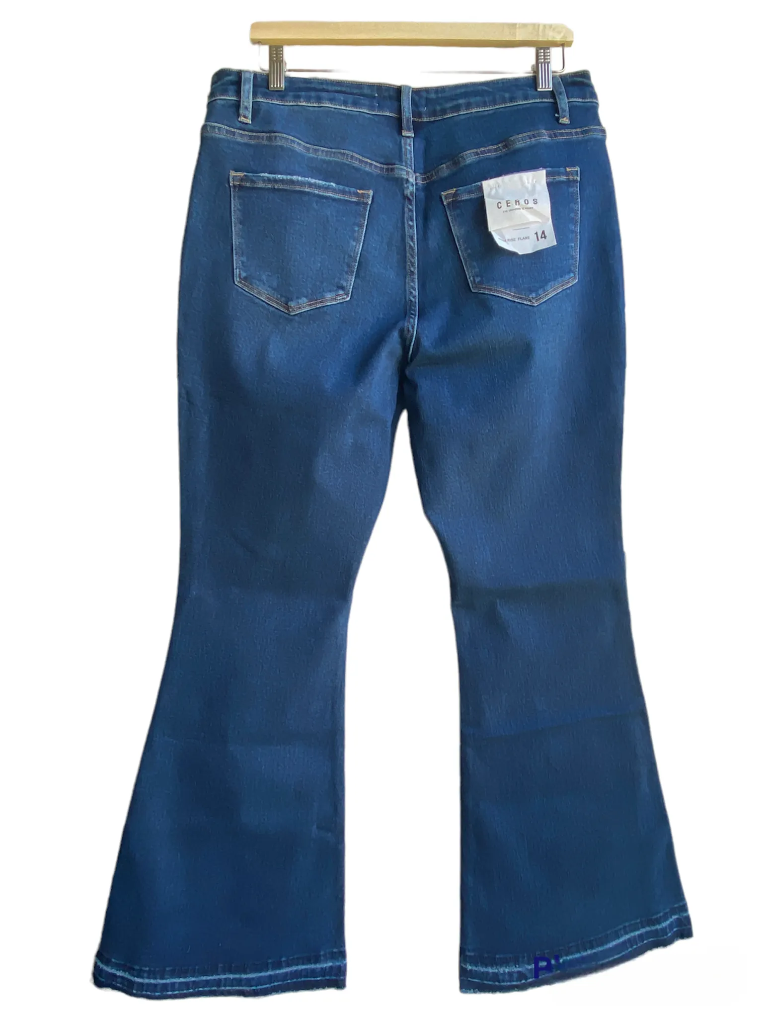 High Rise Curvy Flare Jeans by Ceros