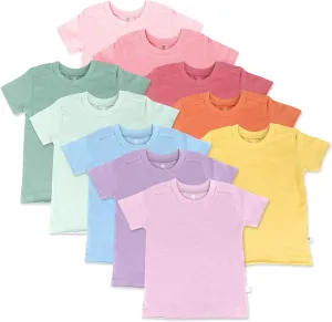 HonestBaby Multipack Short Sleeve T-Shirt Tee 100% Organic Cotton Infant Baby, Toddler, Little Kids Boys, Girls, Unisex