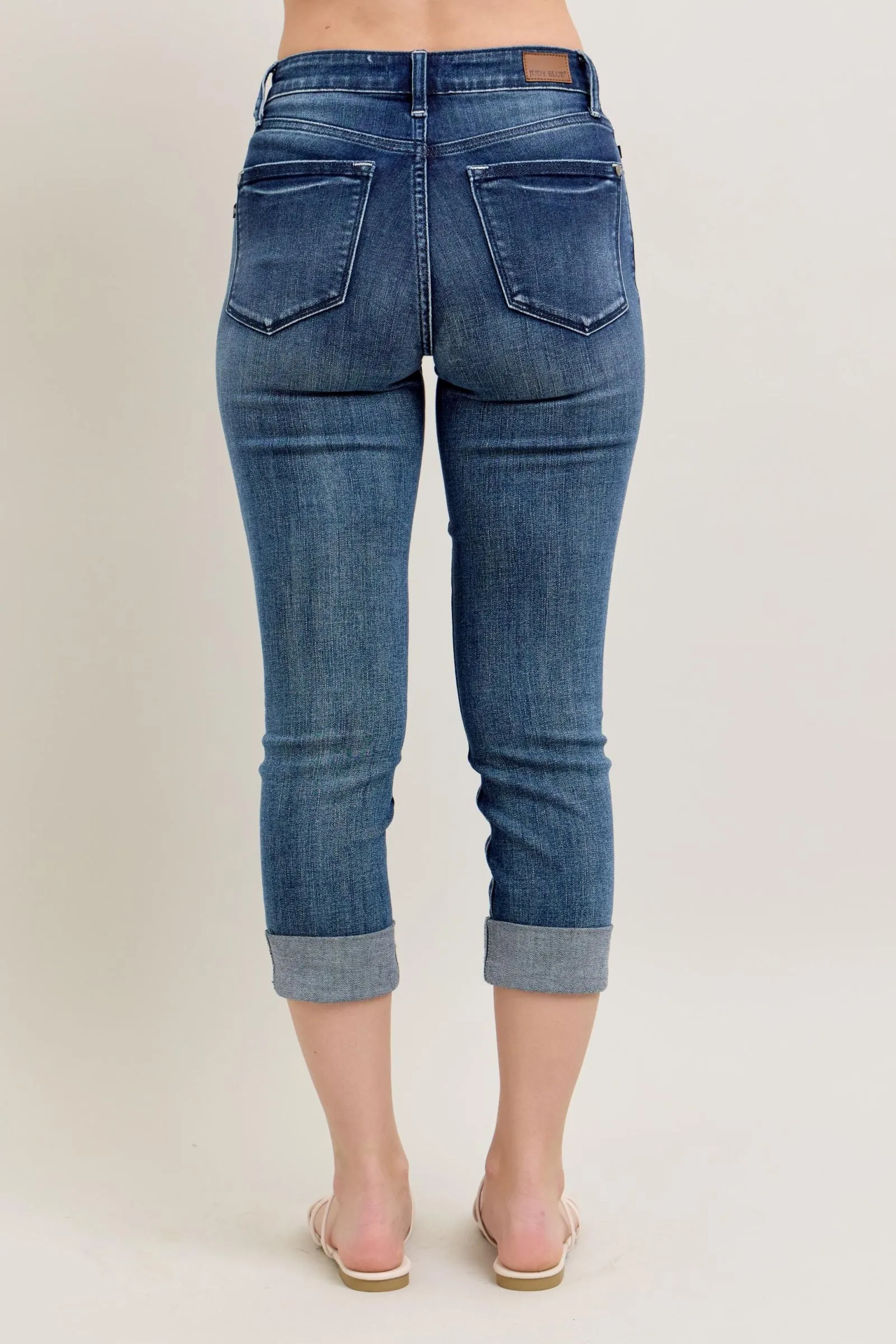 Judy Blue Dark Wash Cuffed Capri