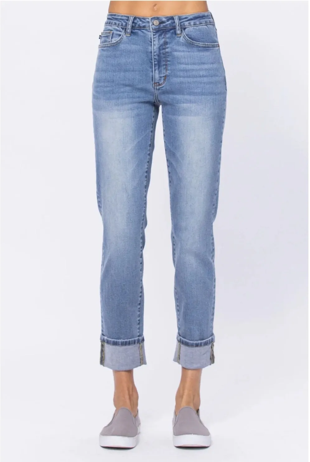 JUDY BLUE HIGH WAIST VINTAGE WASH BOYFRIEND JEAN