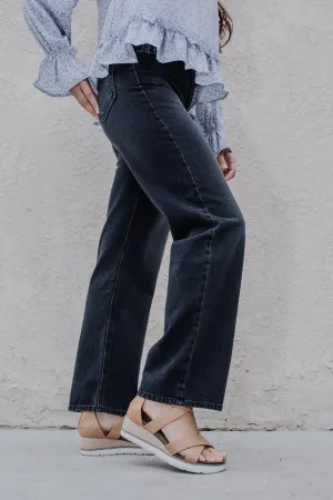 Just Black Relaxed Waist Straight Leg Jeans