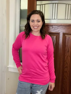 Kayla Lightweight Pullover - Hot Pink