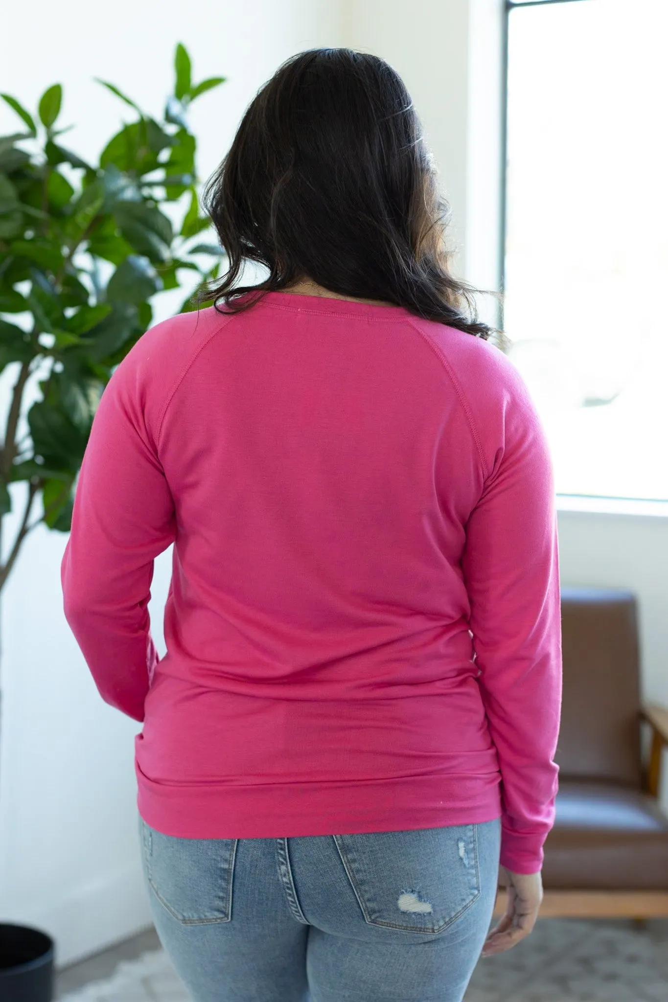 Kayla Lightweight Pullover - Hot Pink