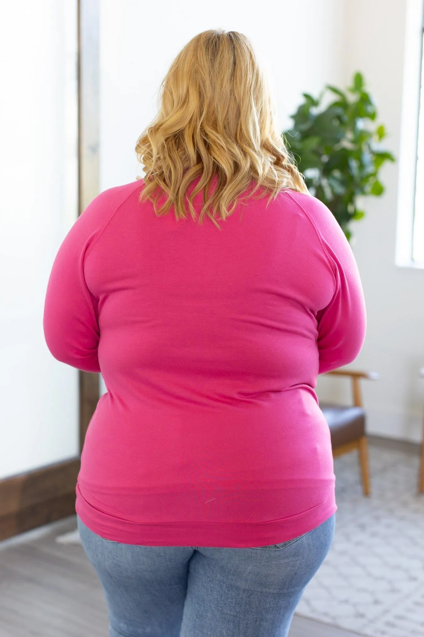 Kayla Lightweight Pullover - Hot Pink
