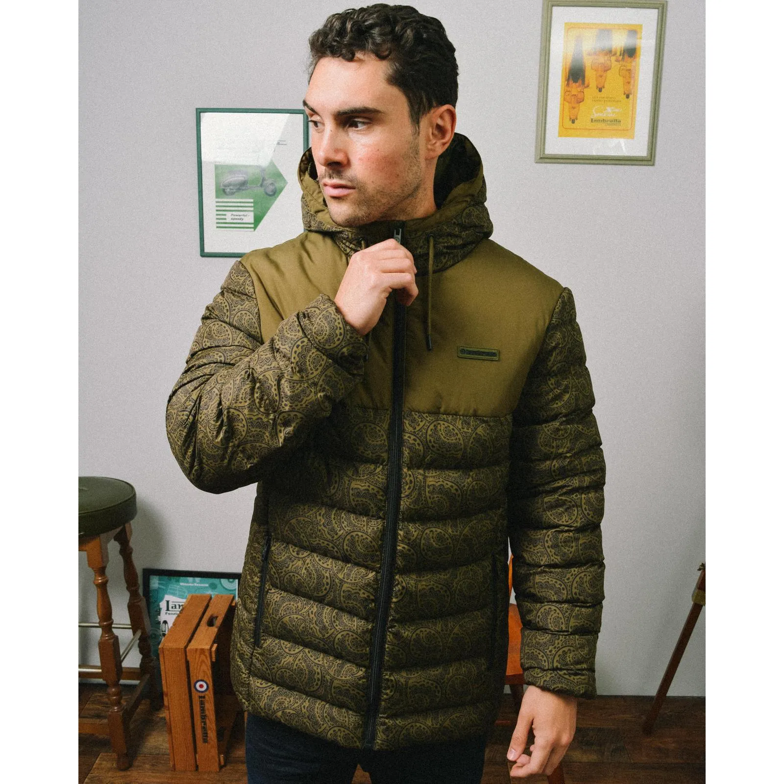 Lambretta Mens Paisley Padded Jacket