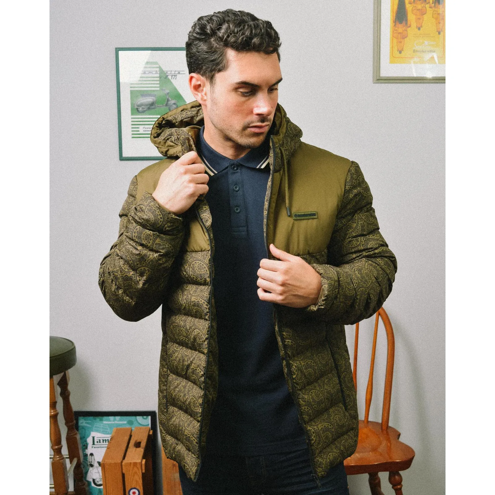 Lambretta Mens Paisley Padded Jacket