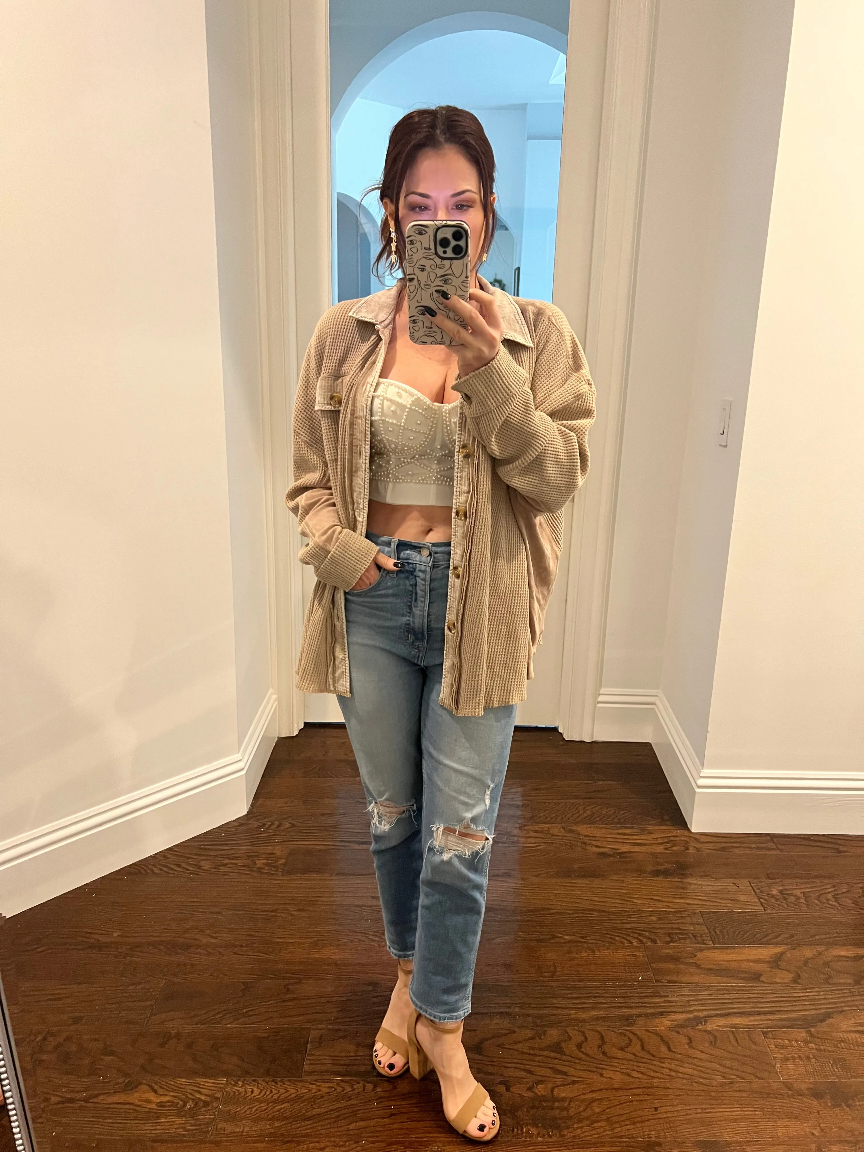 Latte Waffle Knit Jacket
