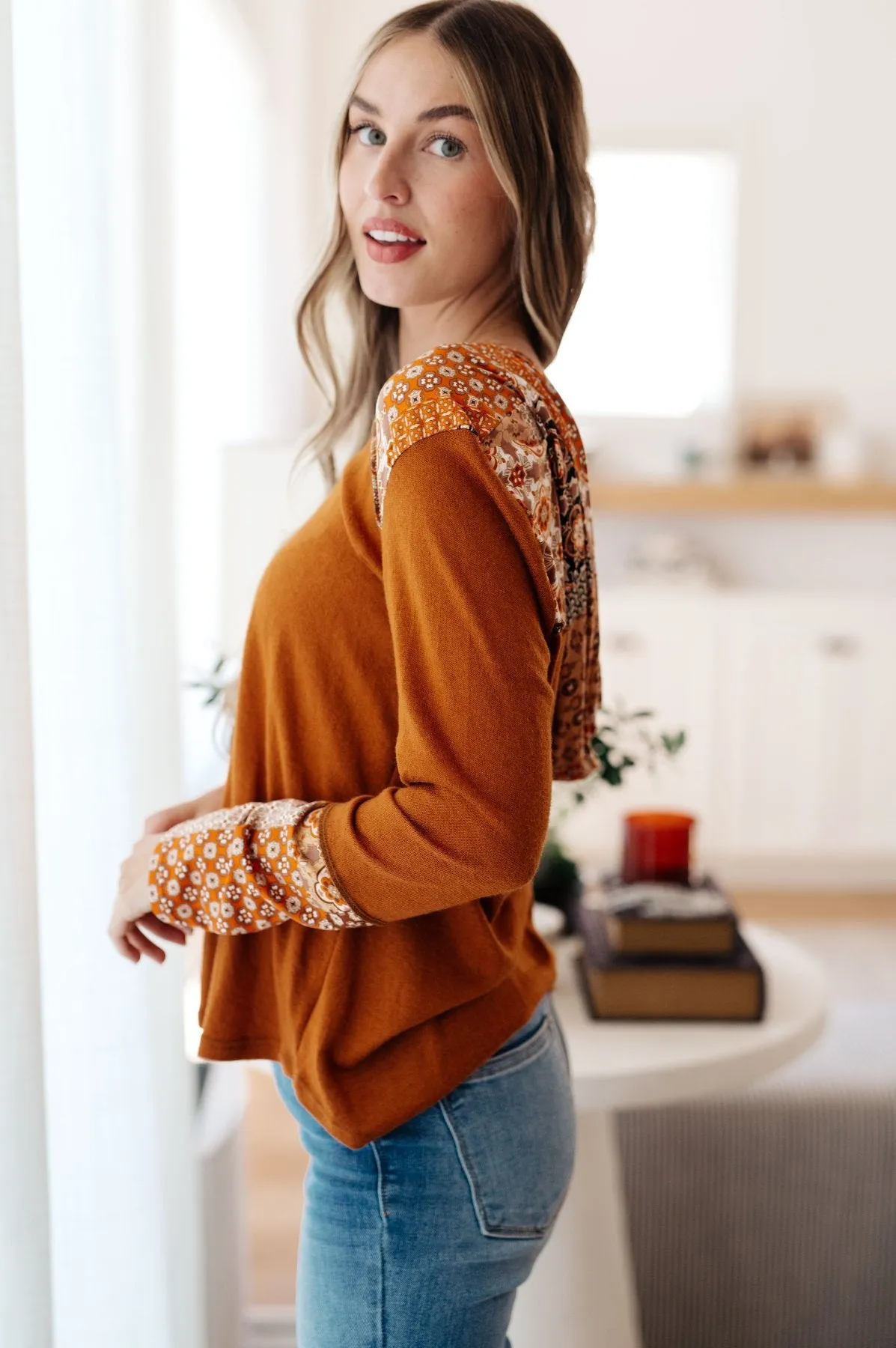 Lightweight Mixed Print Hoodie