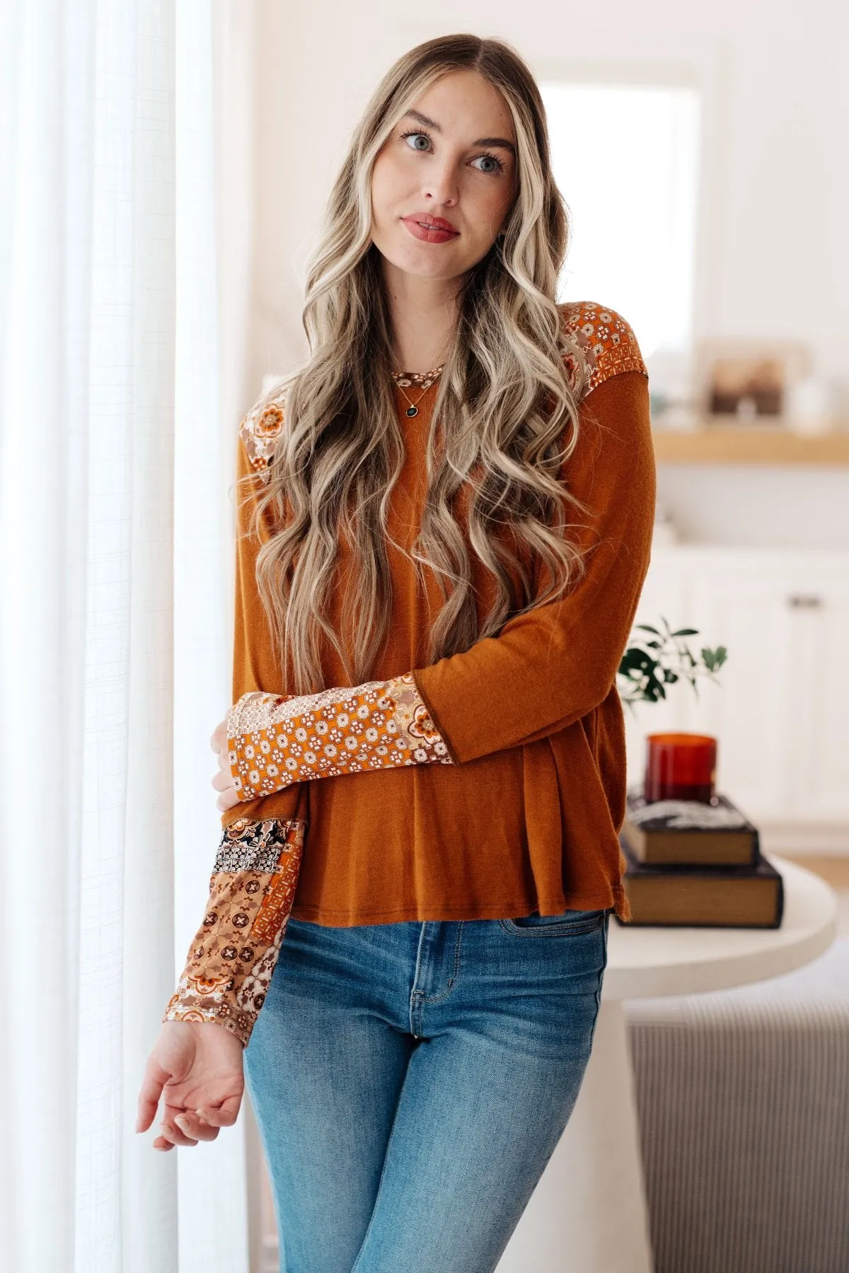 Lightweight Mixed Print Hoodie
