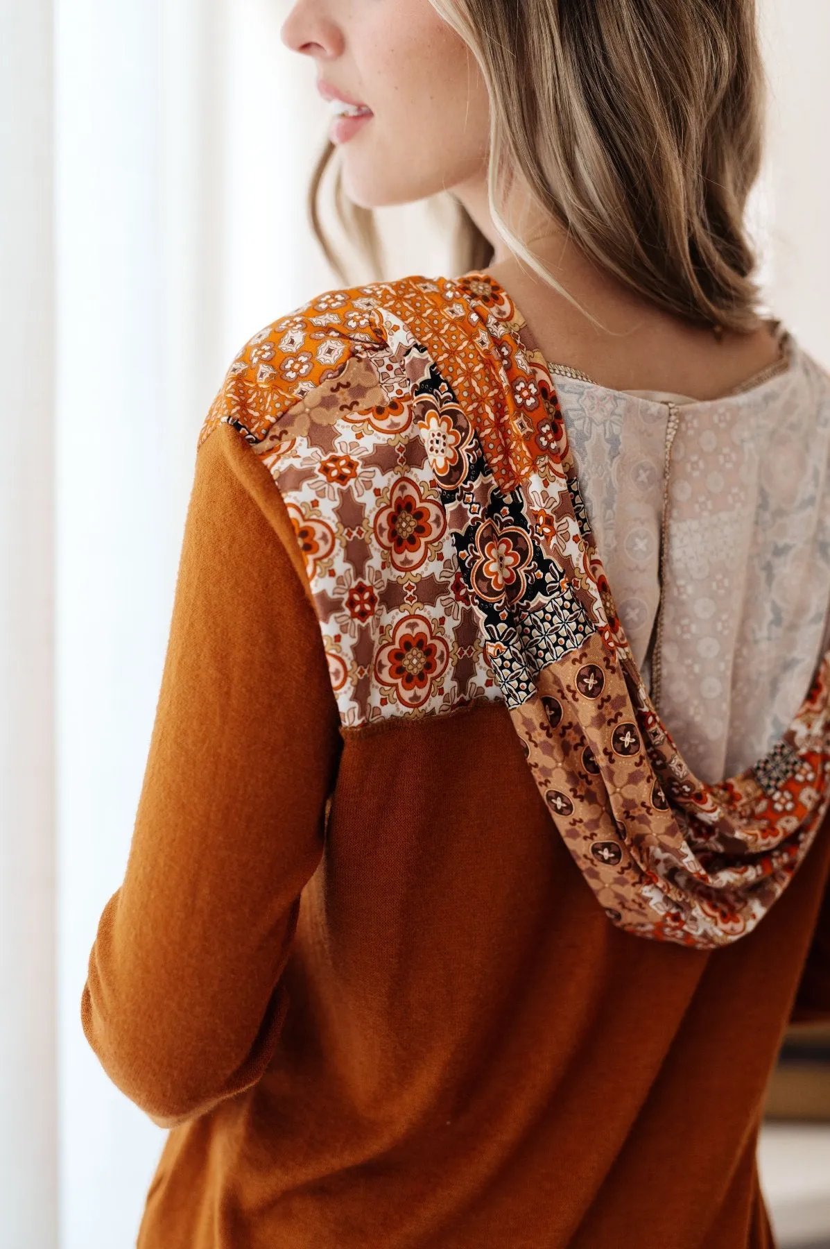 Lightweight Mixed Print Hoodie