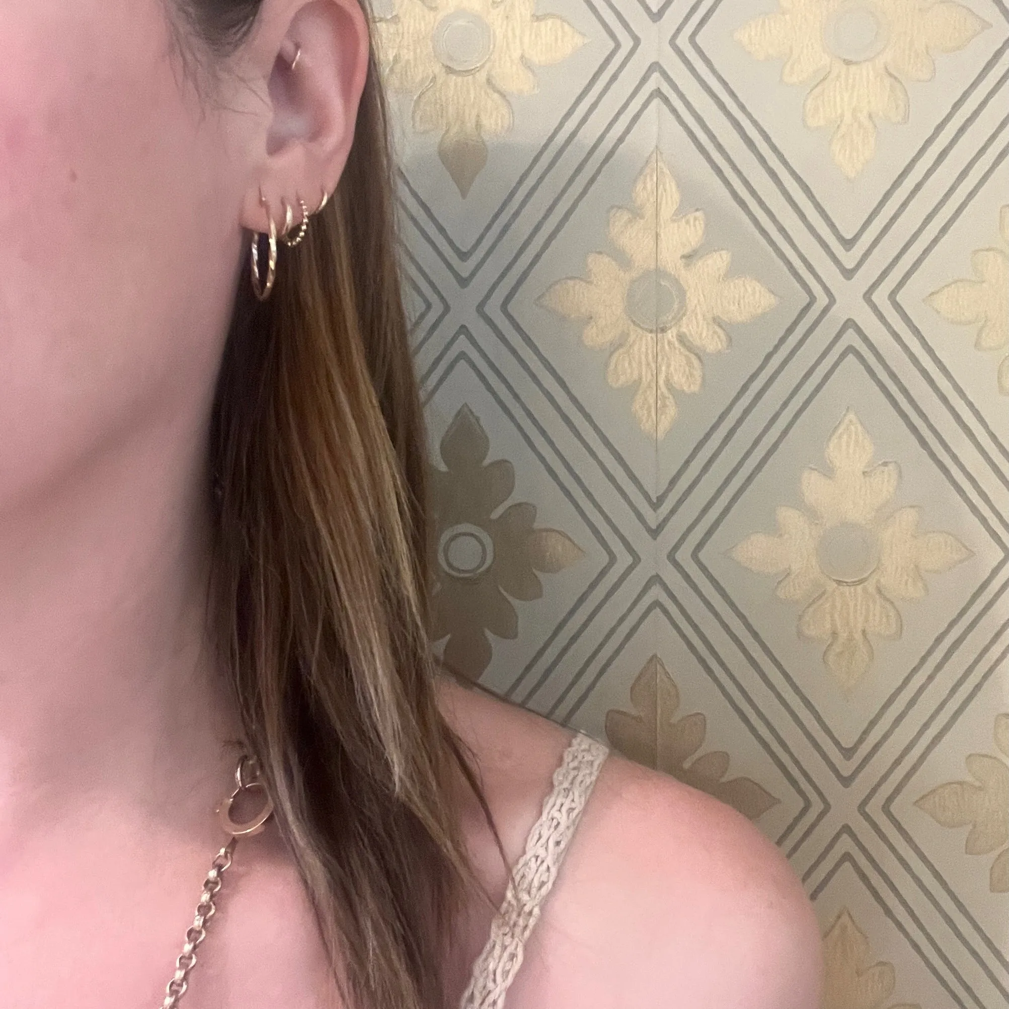 Lightweight Twisted 14k Gold Hoop Earrings