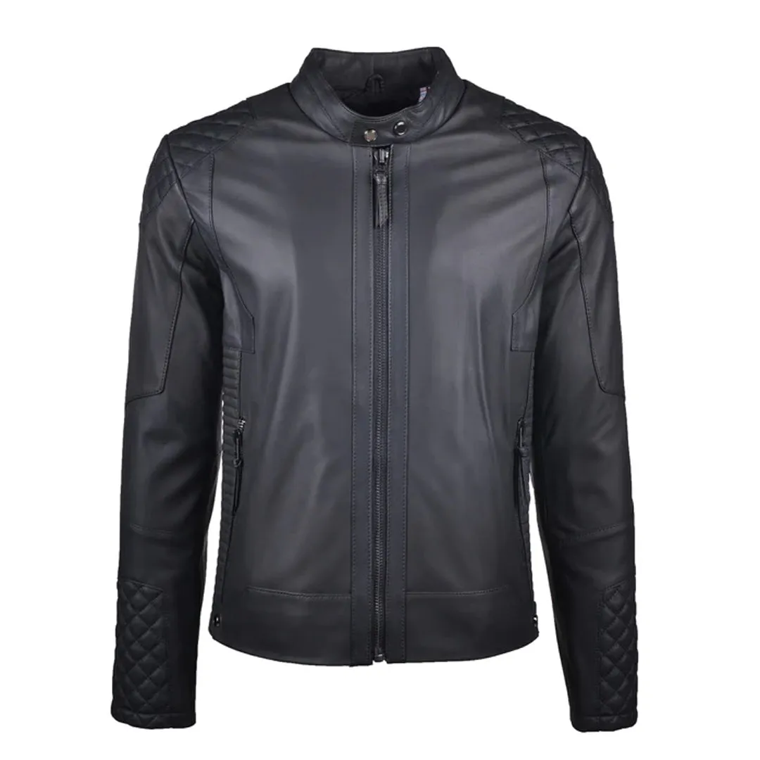 Men`s Black Fitted Leather Jacket