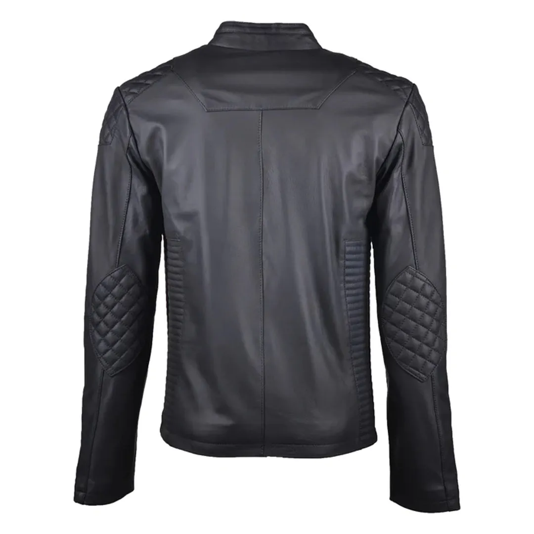 Men`s Black Fitted Leather Jacket