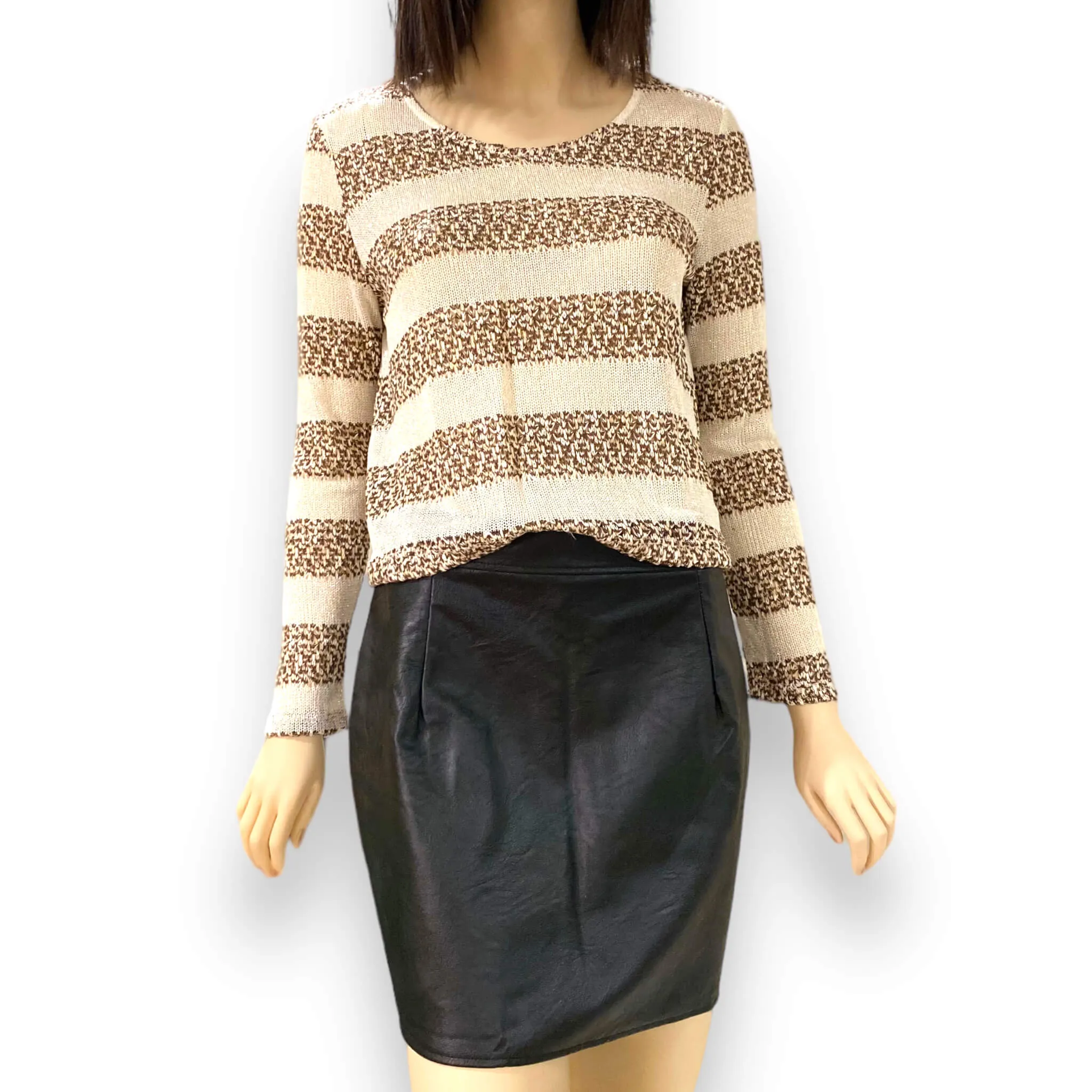 Metallic Striped Lightweight Knit Top