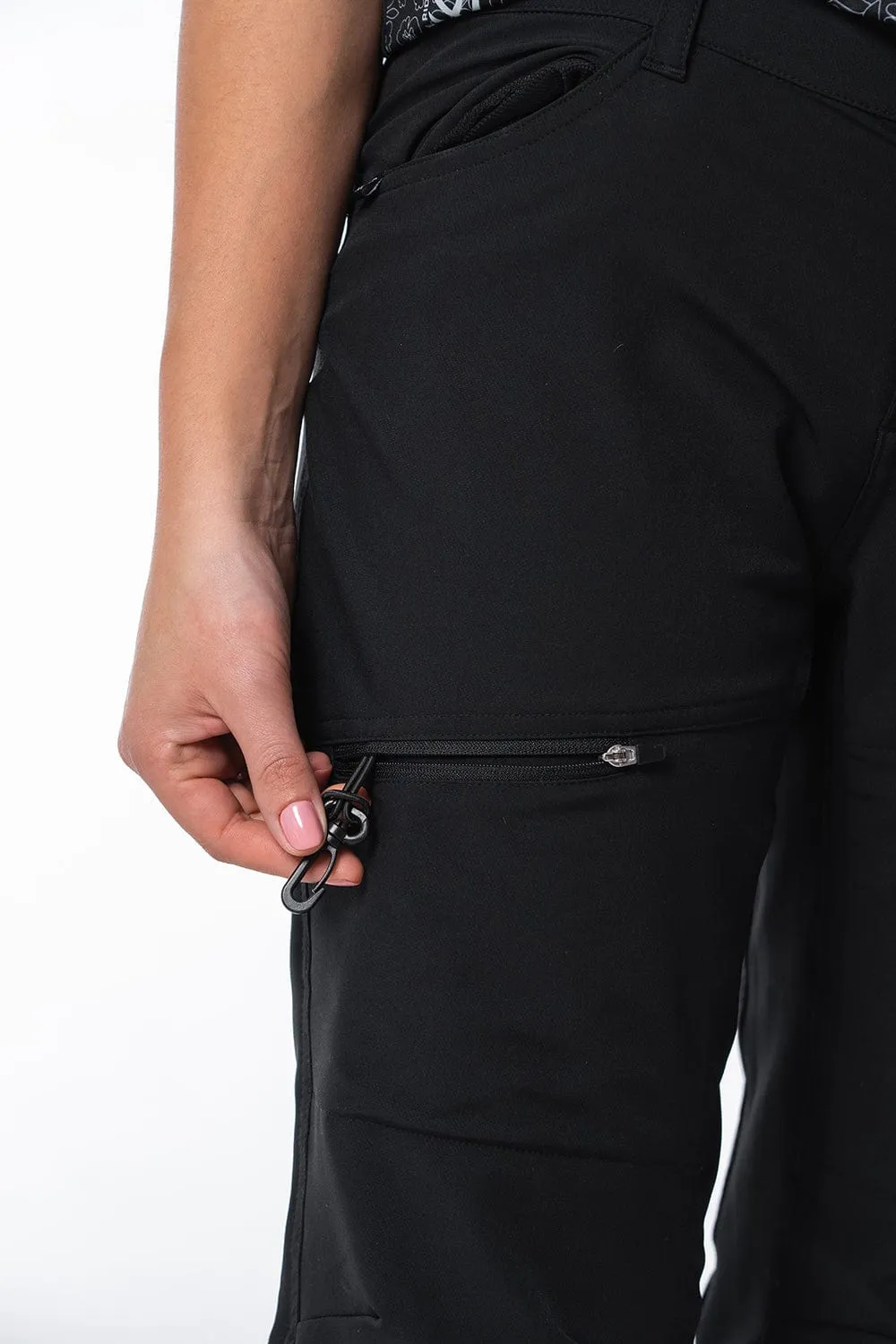 mtb 3/4 shorts - adjustable waist & shock-absorbent padding short included