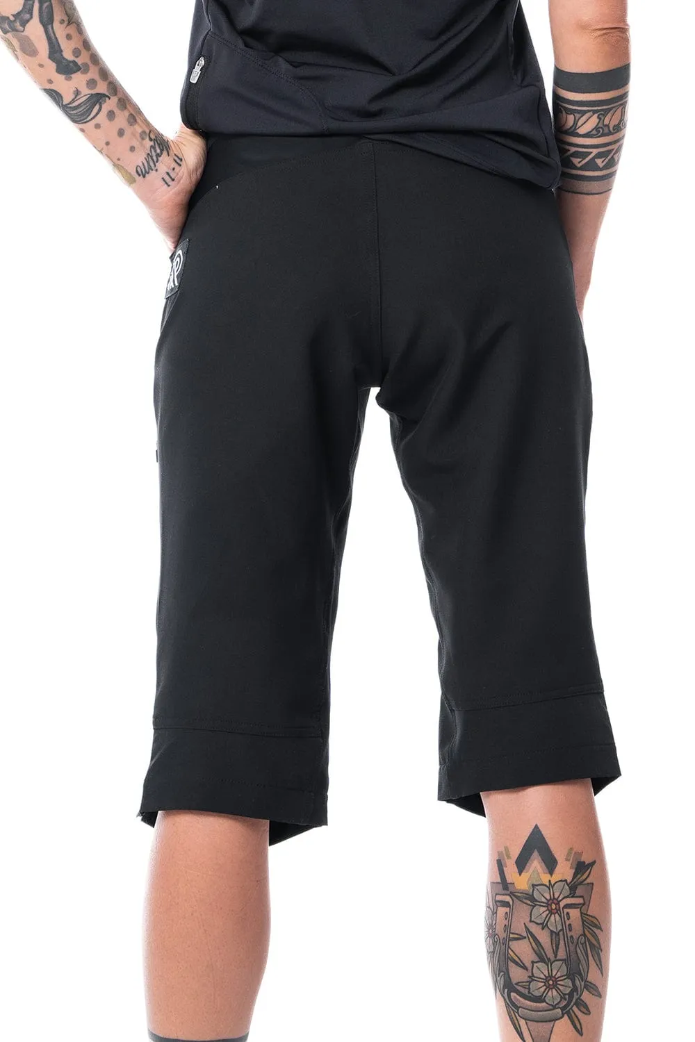 mtb 3/4 shorts - adjustable waist & shock-absorbent padding short included