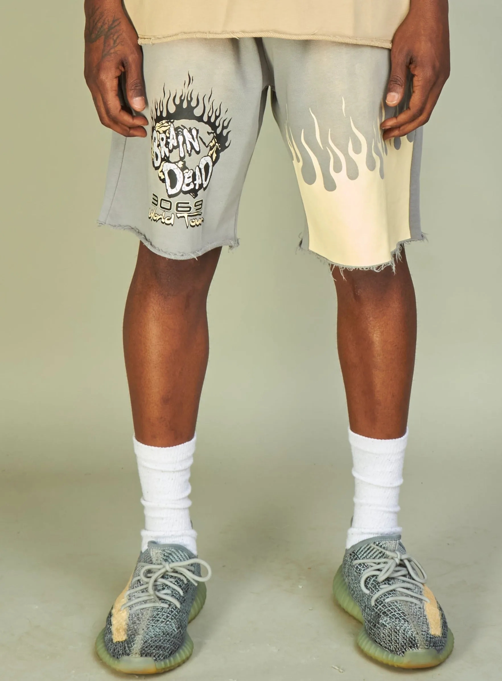 NME Shorts - Woodard - Grey, Black, Cream And White - 622