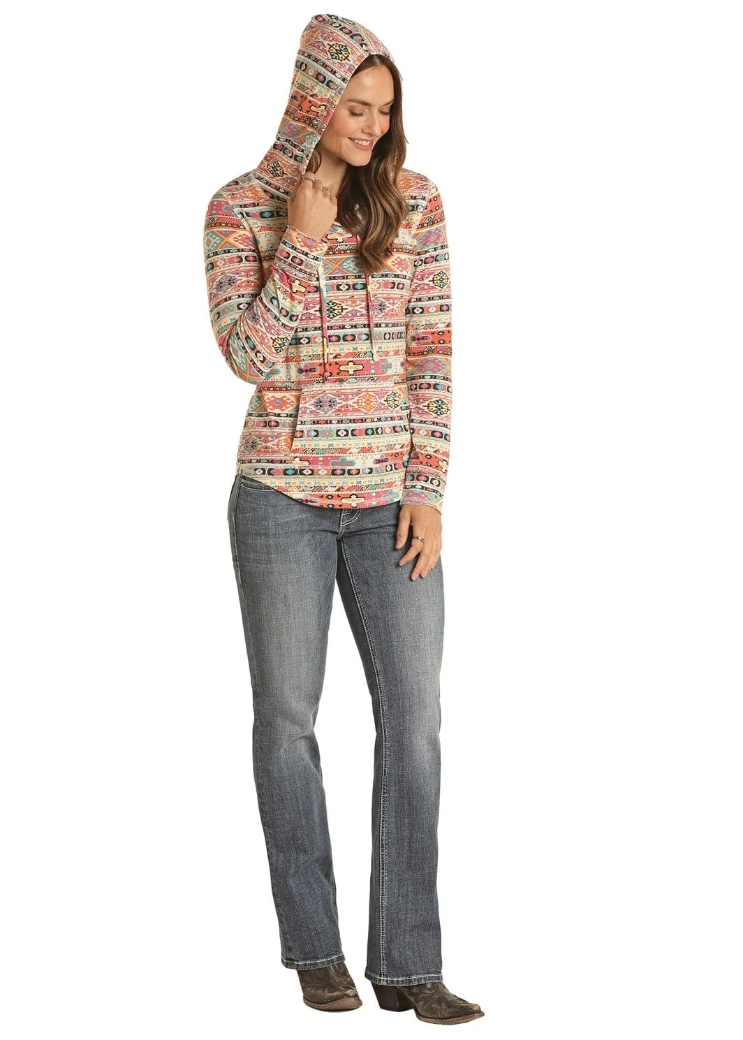Panhandle Aztec Print Lightweight Hoodie