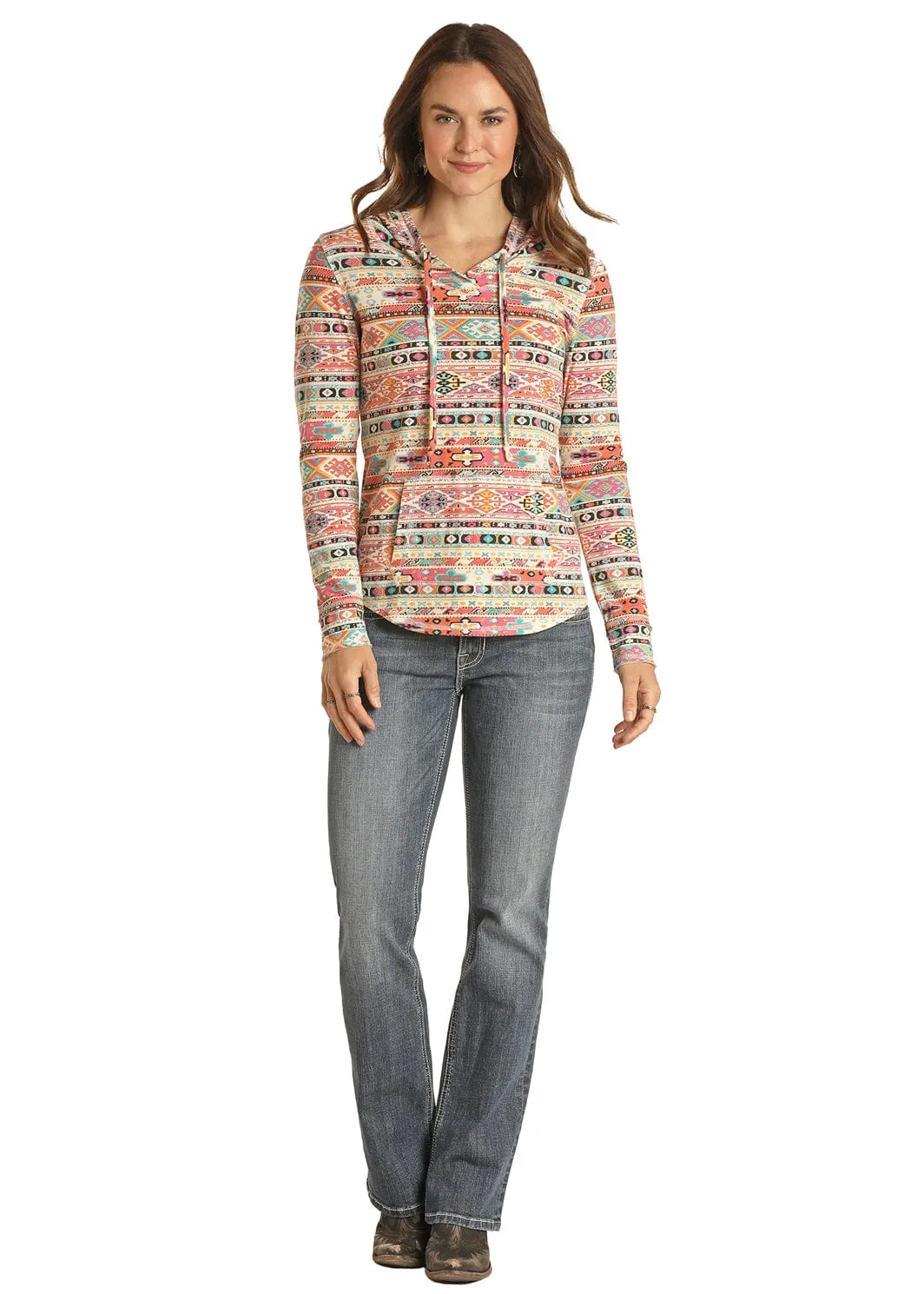 Panhandle Aztec Print Lightweight Hoodie