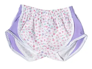 Pastel Floral Shorts w. Lavender Sides